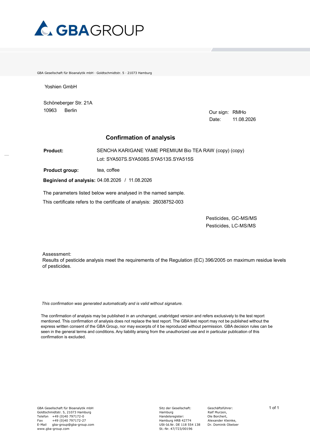 Test results Test results