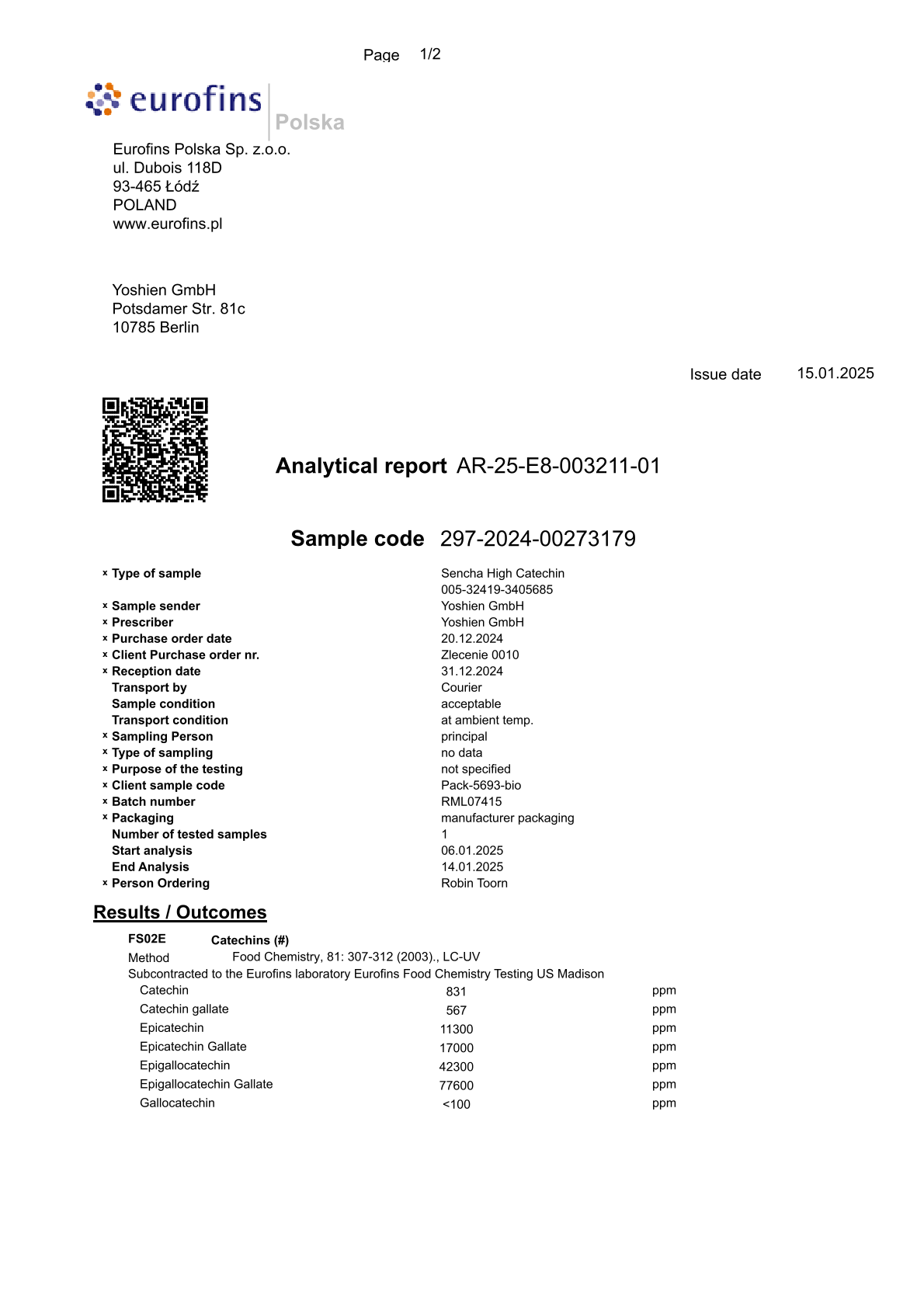 Résultats des tests