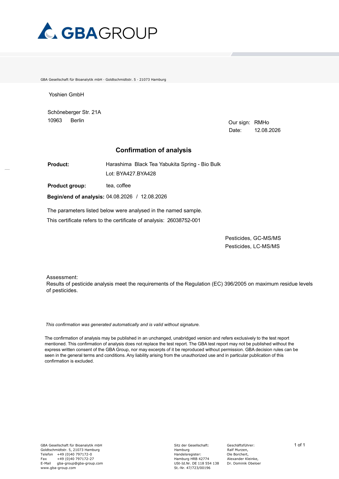 Résultats des tests