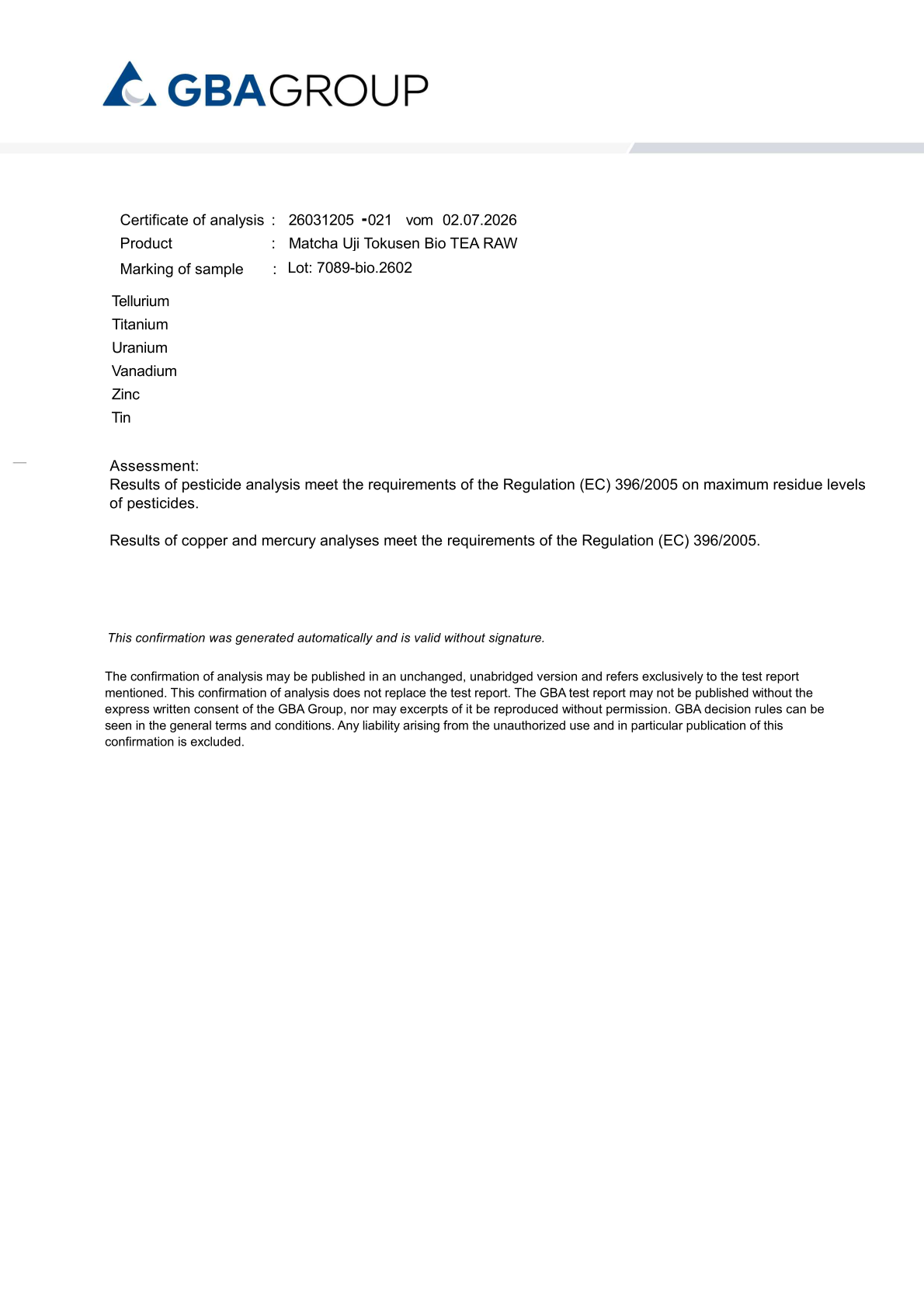 Résultats des tests
