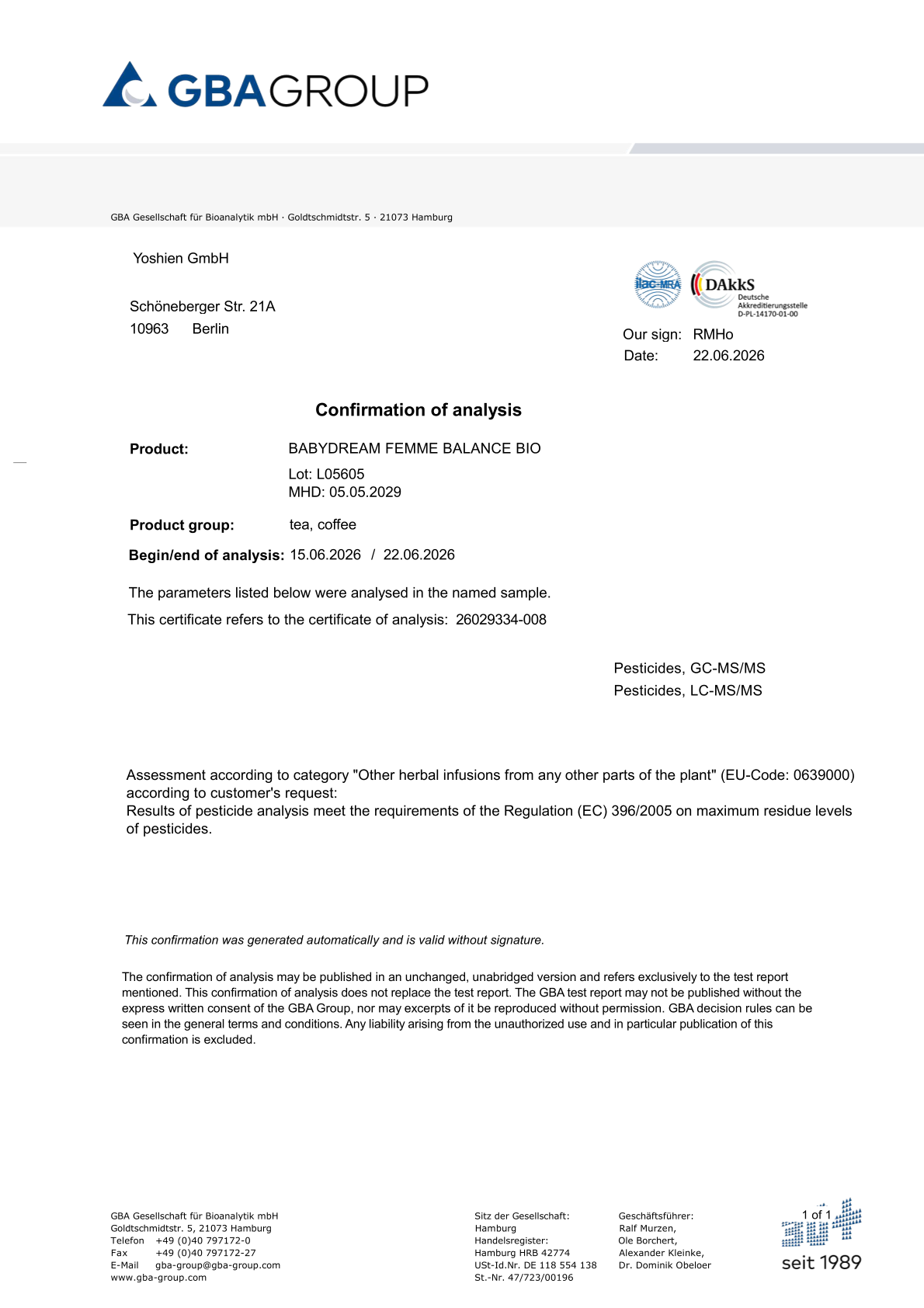 Test results